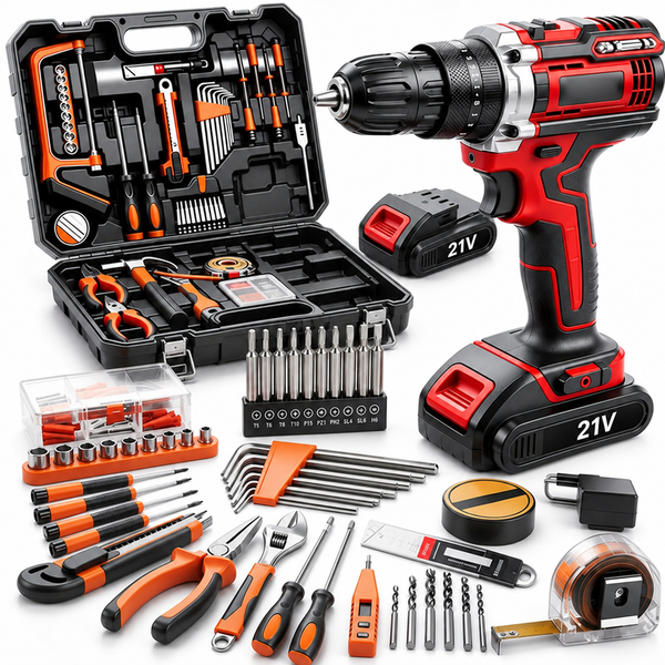 Sakerplus® 128 Piece Cordless Drill Tool Set