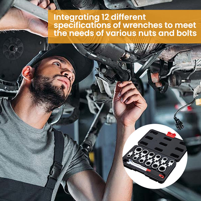 Sakerplus 12-in-1 Quick Ratchet Wrench Set