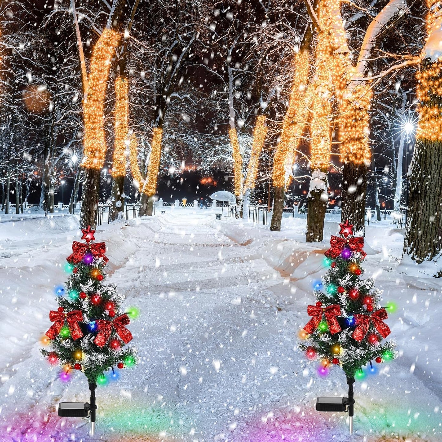 Sakerplus® Solar Christmas Tree Pathway Lights
