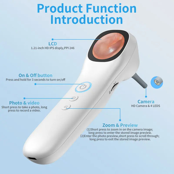 Sakerplus® 1080P HD Digital Otoscope With Screen