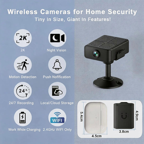 Sakerplus® Mini Wireless WiFi Indoor Security Camera With Night Vision