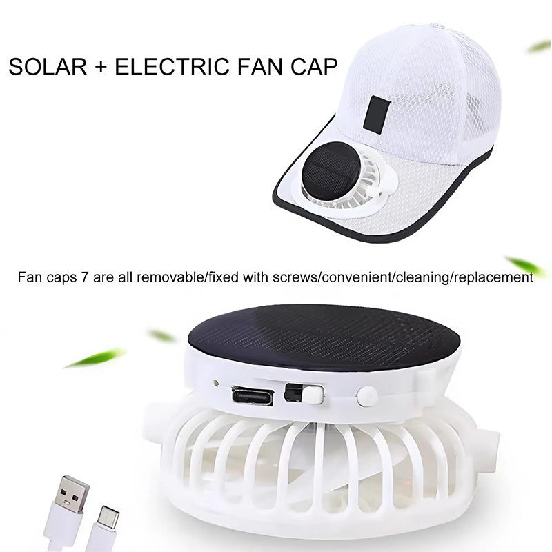 Sakerplus Solar Powered Cooling Fan Cap