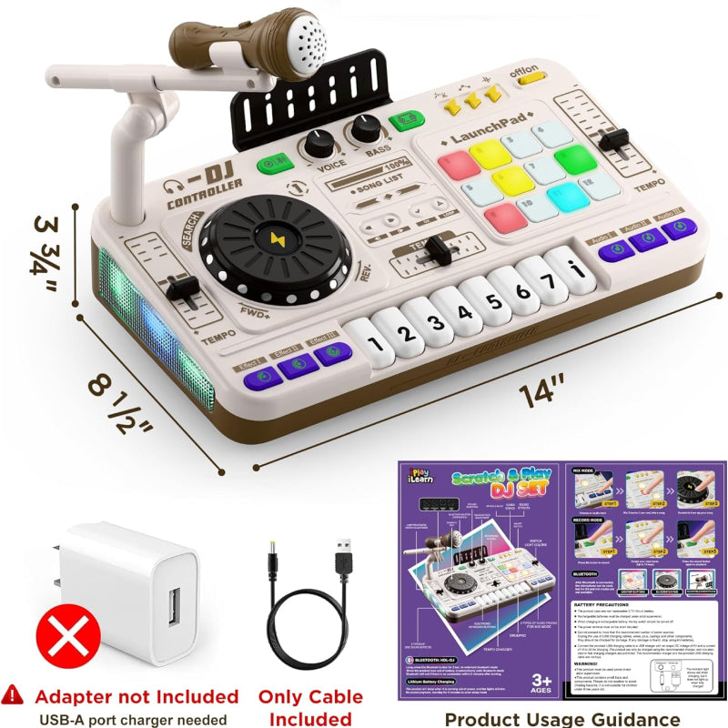 Sakerplus® Kids DJ Mixer Table With Microphone