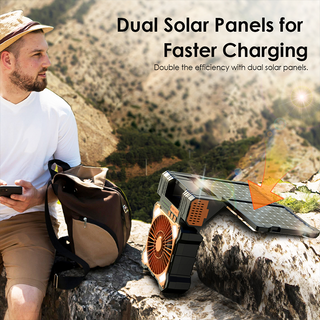 Sakerplus Solar Powered Portable Camping Fan