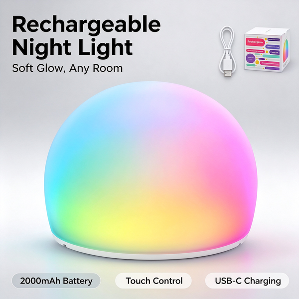 Sakerplus® Squishy Egg Multicolor Tap Night Light