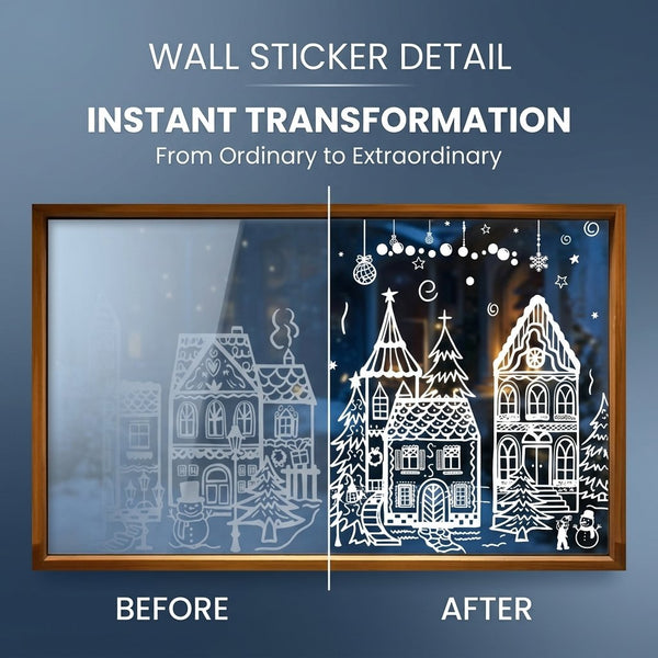 Sakerplus® Christmas Village Window Cling