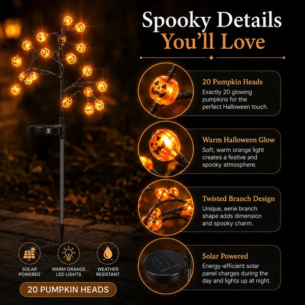 Sakerplus® Solar Pumpkin Stake Lights