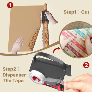 Sakerplus® Wrapping Paper Cutter And Dispenser Set