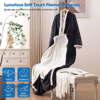 Sakerplus® Electric Wearable Throw Blanket with Sleeves