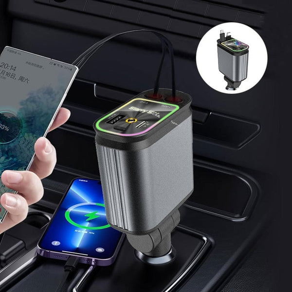 Sakerplus® 4 in 1 Retractable Car Charger