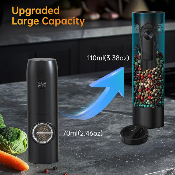 Sakerplus® Electric Salt and Pepper Grinder Set with Charging Base