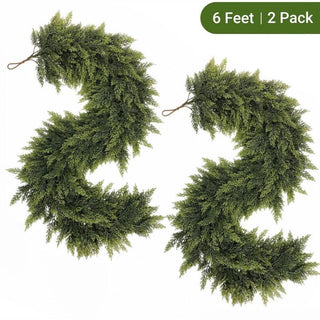 Sakerplus Realistic Juniper Christmas Garland Vine