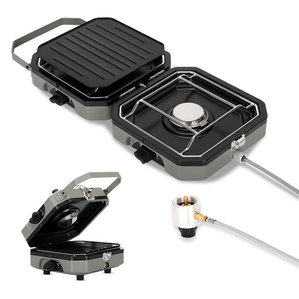 Sakerplus® 2 Burner Propane Camping Stove with Grill