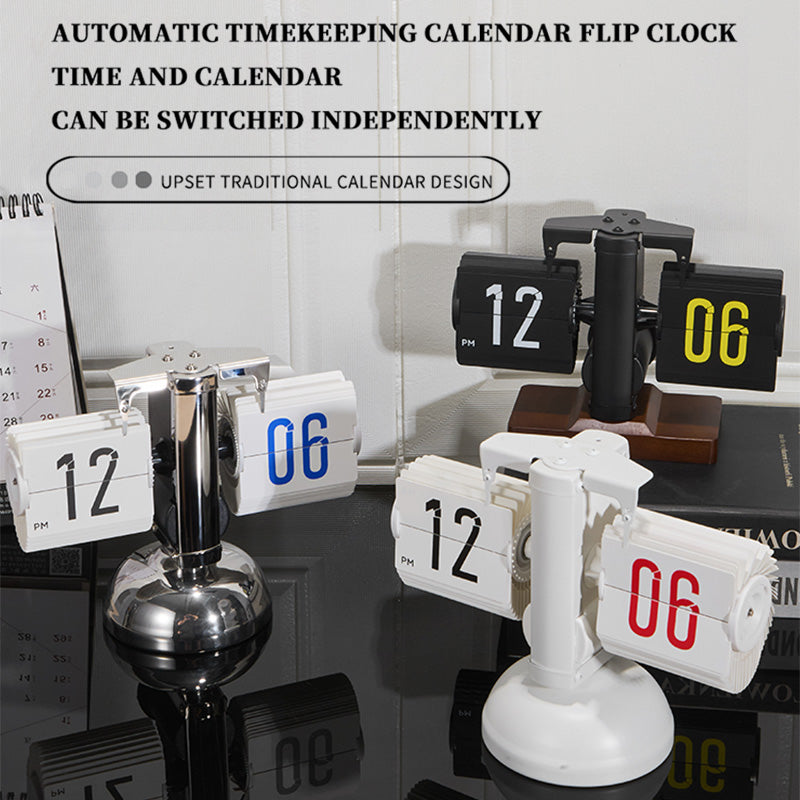 Sakerplus Mechanical Auto Flip Desk Clock