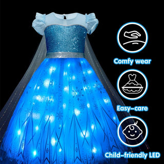 Saker Light Up Ice Queen Costume For Girl