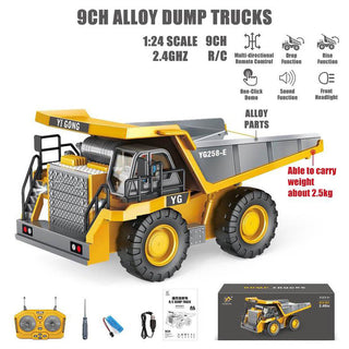 Sakerplus 9-Channel RC Metal Bulldozer