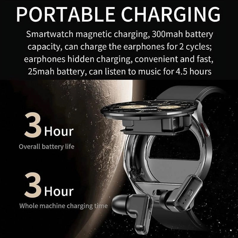 Sakerplus Smart Watch With Wireless Earbuds