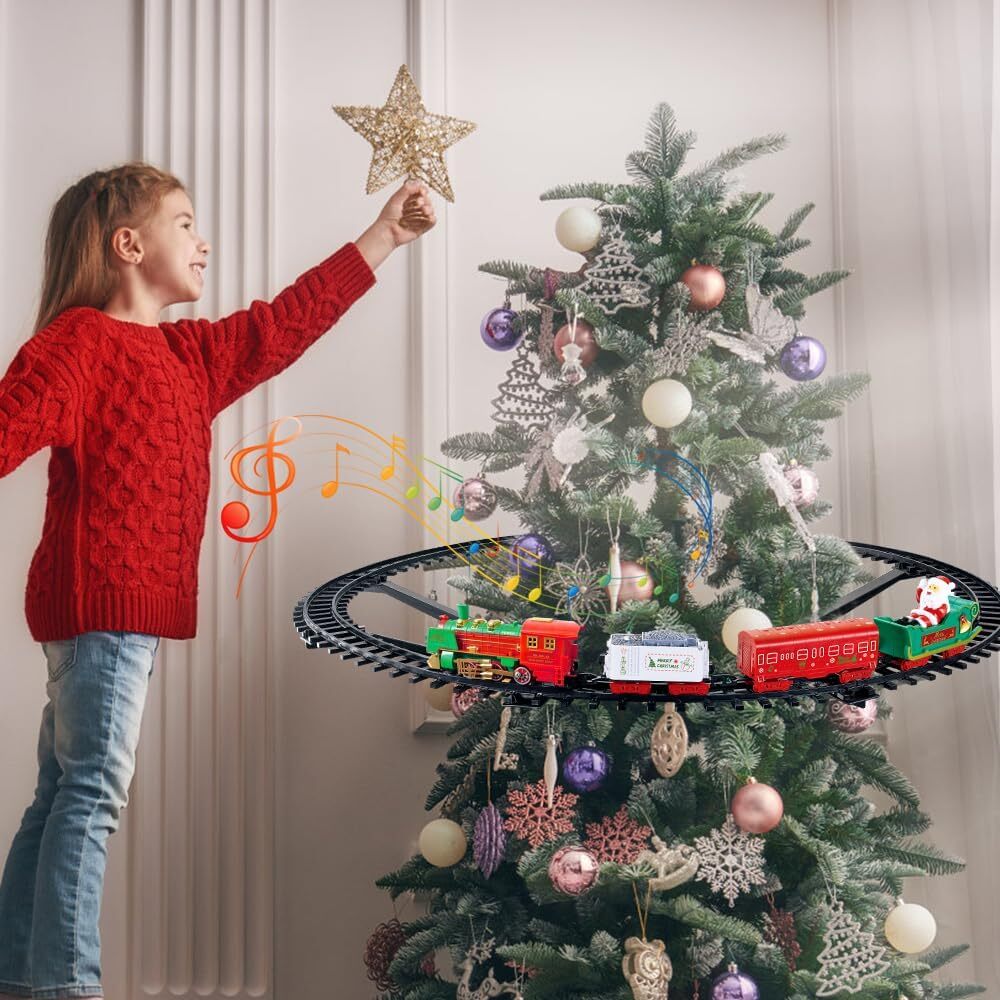 Sakerplus Electric Christmas Train Toy Set