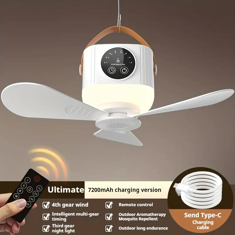 Sakerplus USB Rechargeable Ceiling Fan
