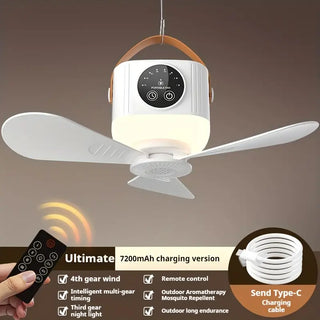 Sakerplus USB Rechargeable Ceiling Fan