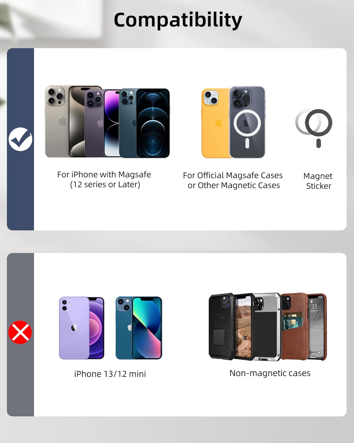 Sakerplus Magnetic Wallet With Adjustable Stand