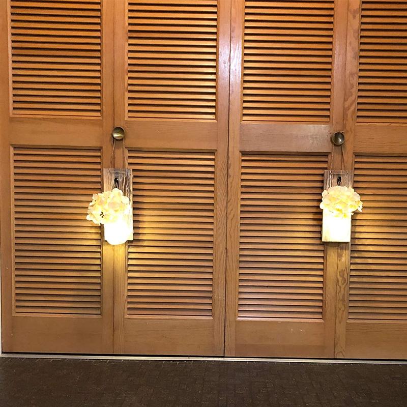 Mason Jars Rustic Wall Lamp With Silk Hydrangea