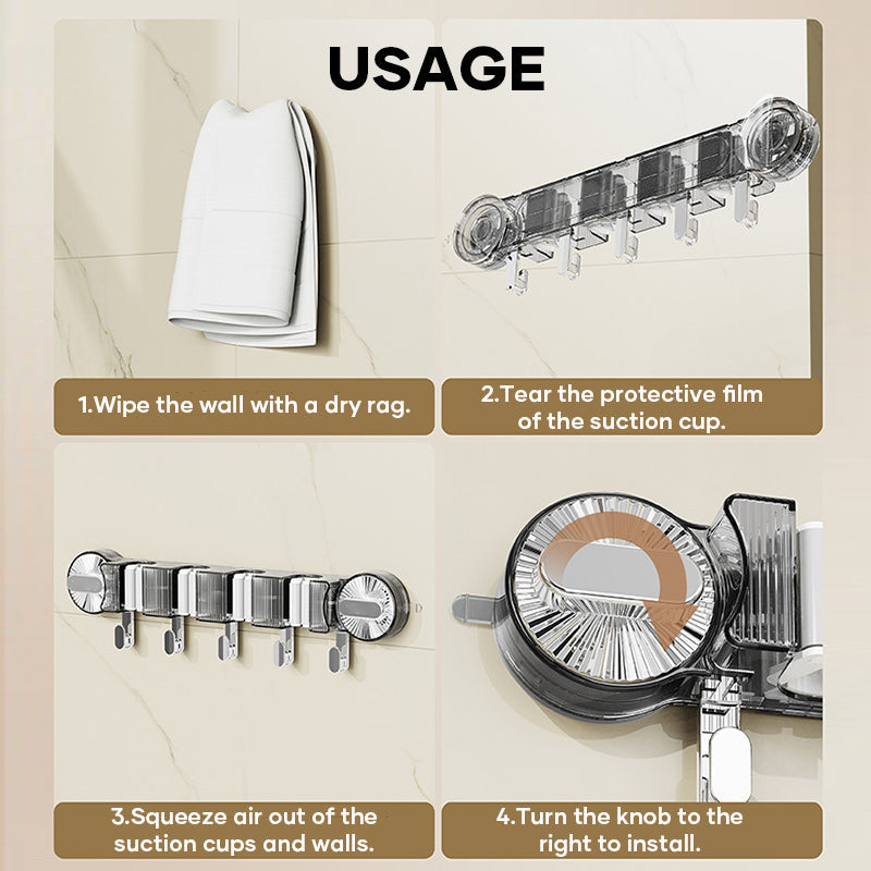 SAKER® Suction Cup Mop Clip