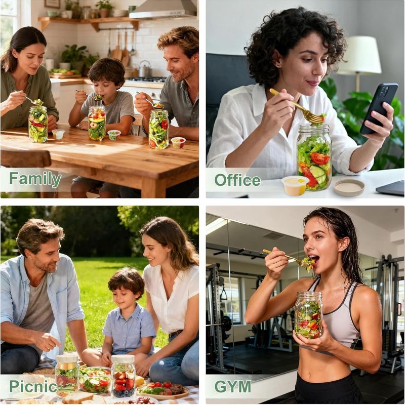 Sakerplus® Salad Dressing Container Glass Jars