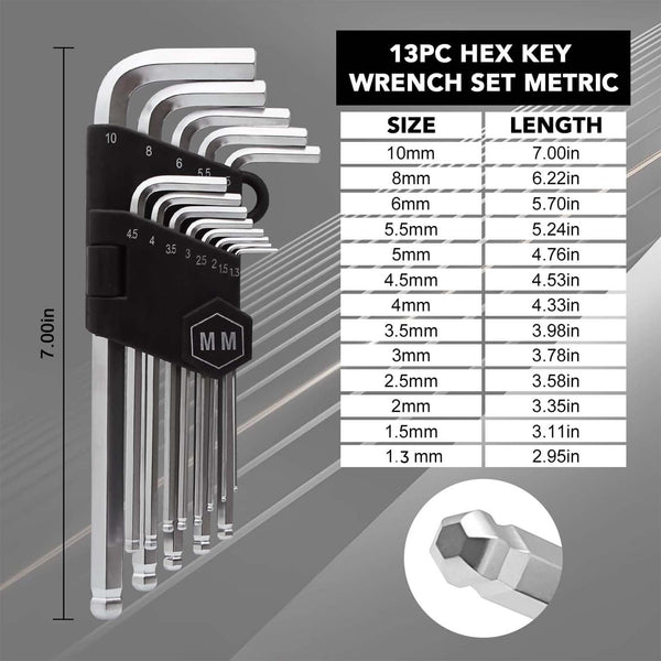 Sakerplus® Magnetic T-Handle Allen Wrench Set