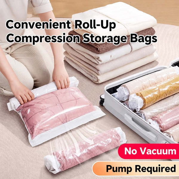 Sakerplus® Pump-Free Roll-Up Compression Storage Bags