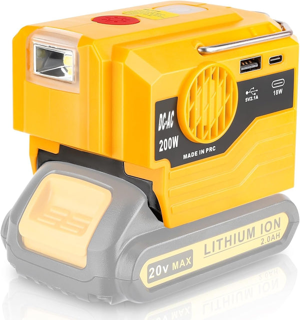 Sakerplus® 200W Power Inverter for Dewalt/Makita/Milwaukee/Ryobi 18-20V to 220V Adapter