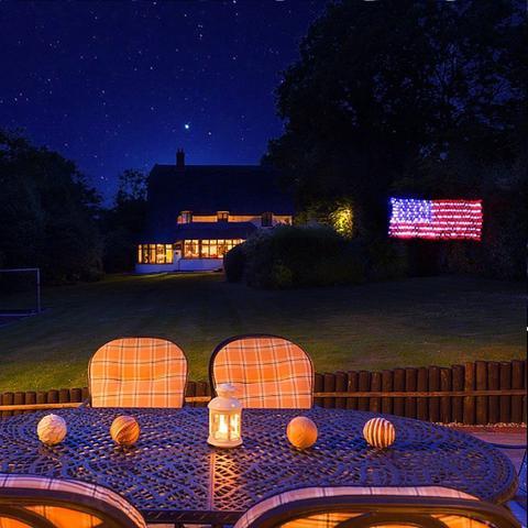 American Flag 420 Led String Lights-Large Usa Flag Outdoor Lights