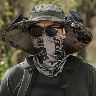 Sakerplus Wide Brim Solar Fan Outdoor Fishing Hat