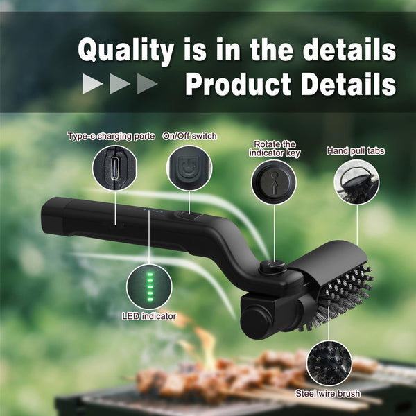 Sakerplus Electric 3-Speed Grill Brush