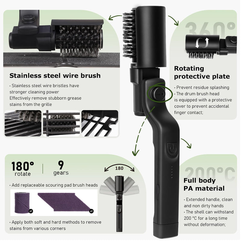 Sakerplus Electric 3-Speed Grill Brush