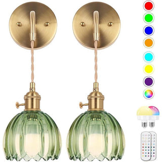 Sakerplus Battery-Powered RGB Wall Sconce Set