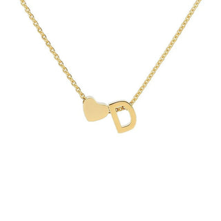 Sakerplus® 18K Gold Heart Initial Necklace