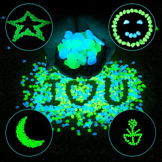 Dark Luminous Garden Pebbles,100PCS