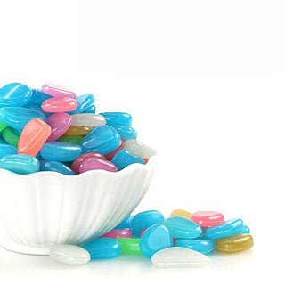 Dark Luminous Garden Pebbles,100PCS
