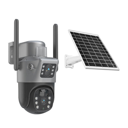 Sakerplus Dual Lens Solar Security Camera Outdoor
