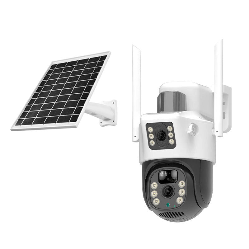 Sakerplus Dual Lens Solar Security Camera Outdoor