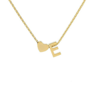 Sakerplus® 18K Gold Heart Initial Necklace