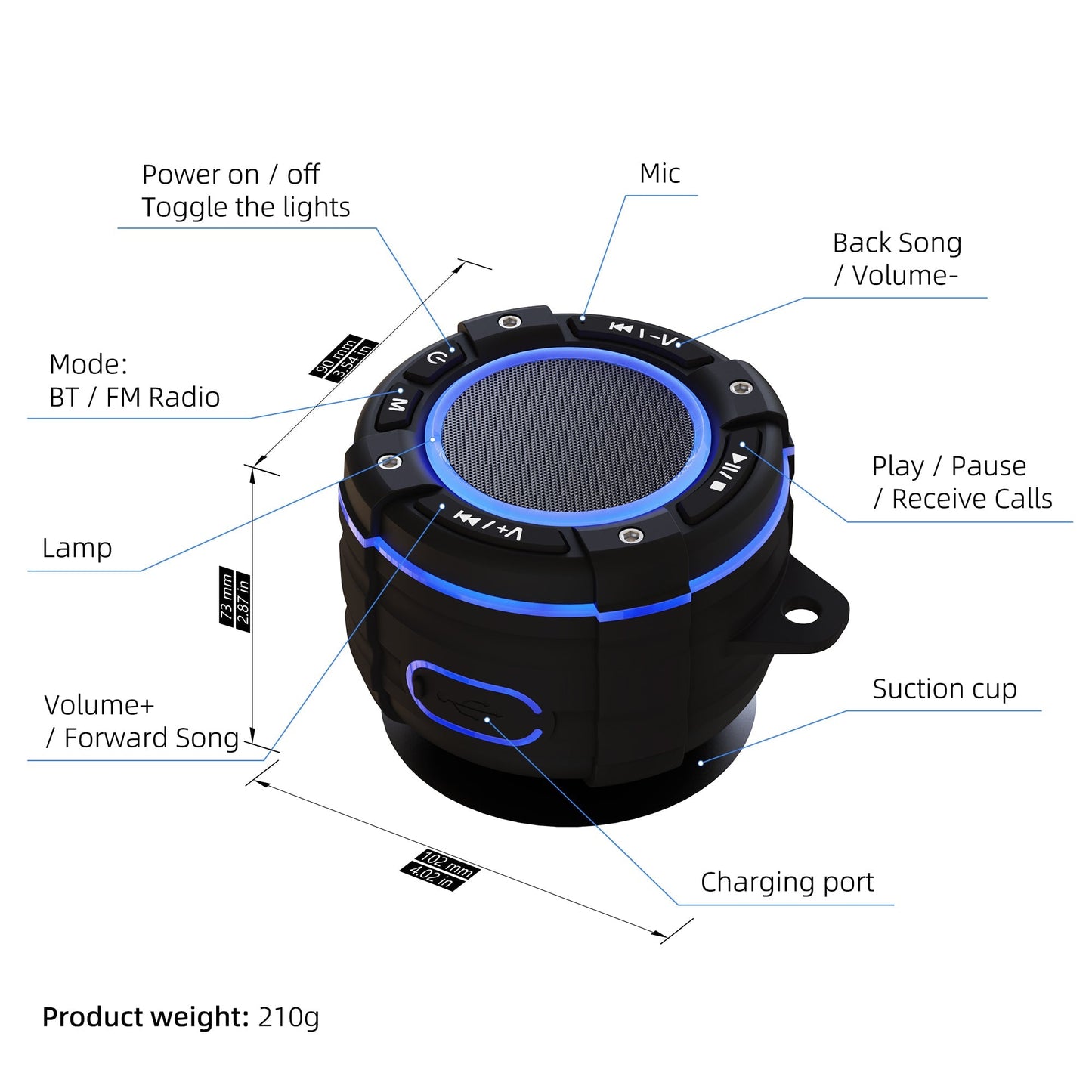 Saker Outdoor Bluetooth Light-up Speaker