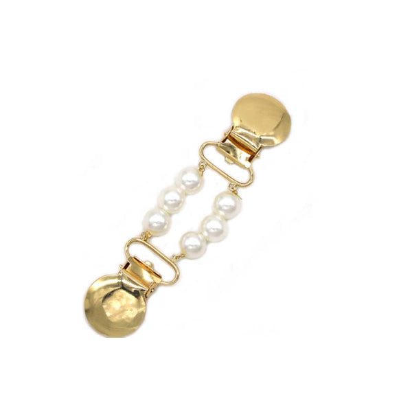 Sakerplus® Vintage Sweater Shawl Clips With Pearl Chain Clasps