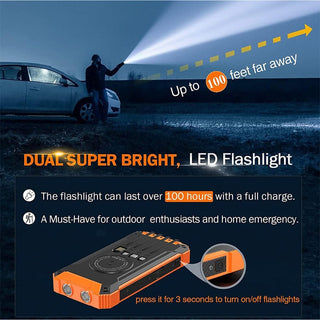 Sakerplus® Portable Solar Wireless Power Bank 20000mAh