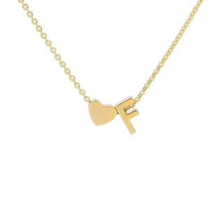 Sakerplus® 18K Gold Heart Initial Necklace