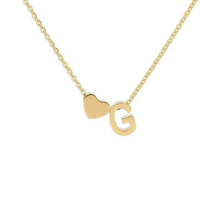Sakerplus® 18K Gold Heart Initial Necklace