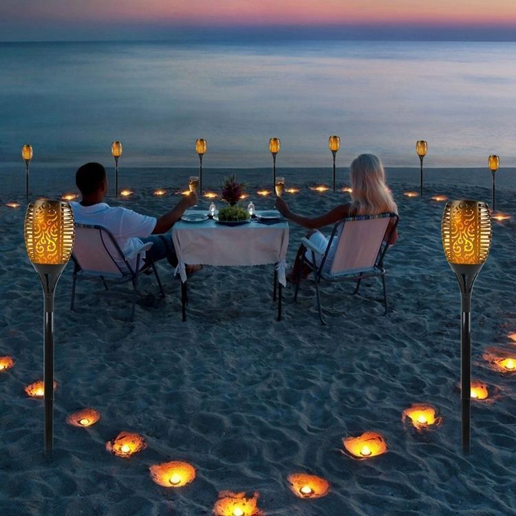 LED Solar Path Torch Light Dancing Flame Lamp