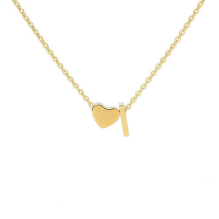 Sakerplus® 18K Gold Heart Initial Necklace