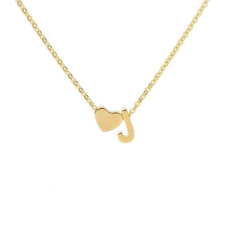 Sakerplus® 18K Gold Heart Initial Necklace